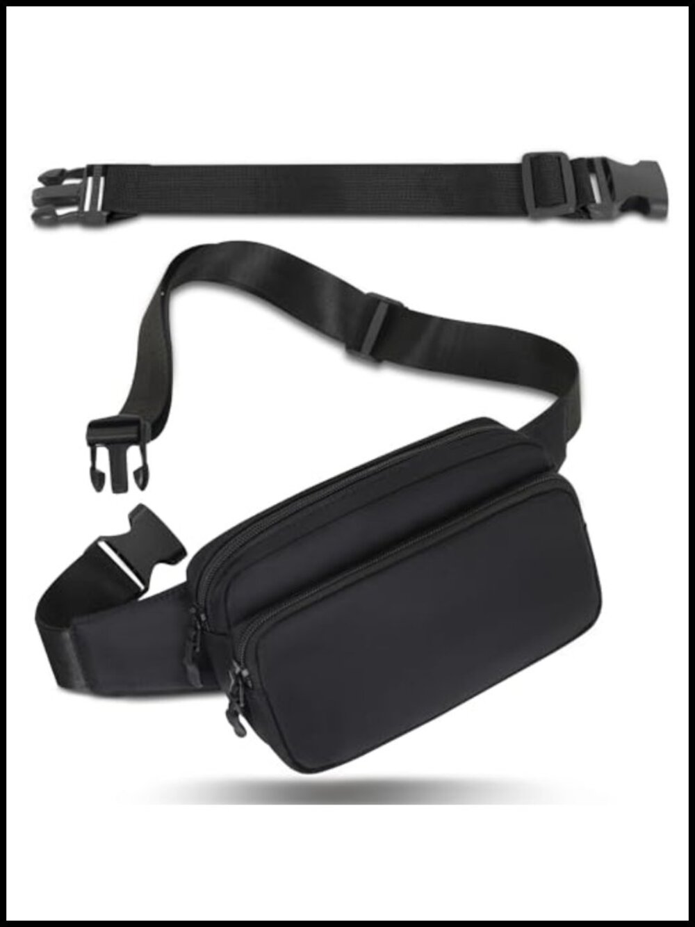Nylon Mini Belt Bag Water Repellent Waist Pack Crossbody Adjustable